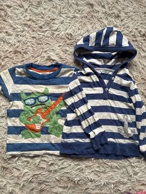 Mini Baby Boden Monster Shirt and Hoodie Size 2 3